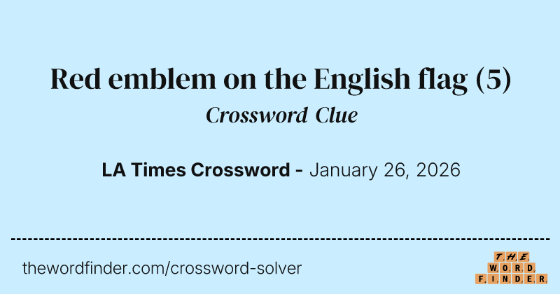 Red emblem on the English flag crossword clue image