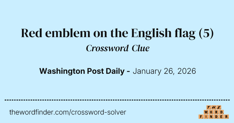 Red emblem on the English flag crossword clue image