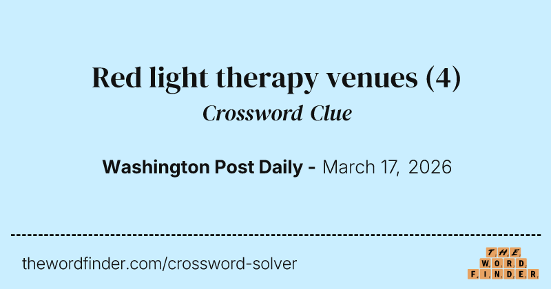Red light therapy venues crossword clue image