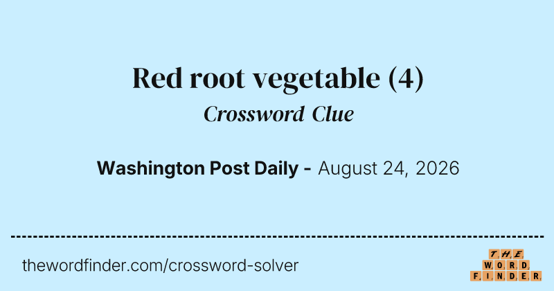 Red root vegetable crossword clue image