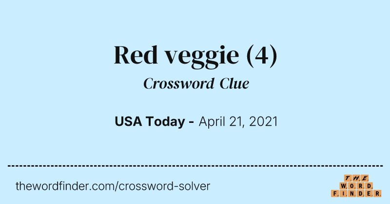 Red veggie crossword clue image