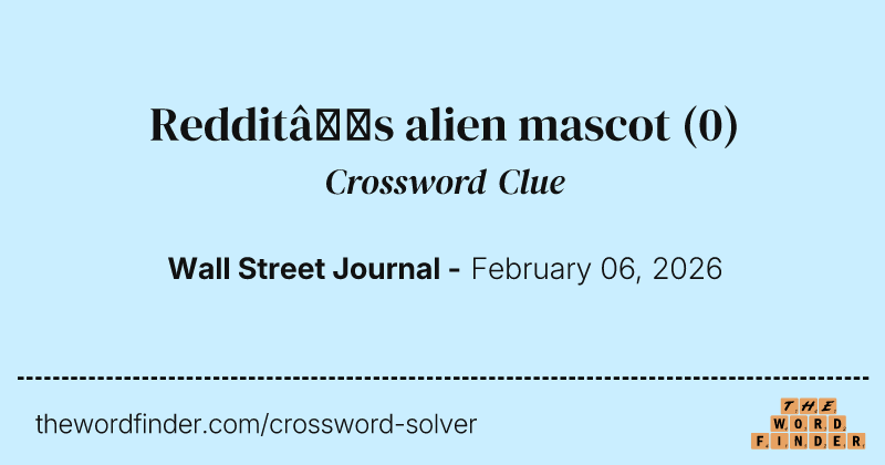 Reddit’s alien mascot crossword clue image