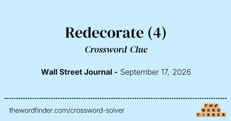 Redecorate crossword clue image