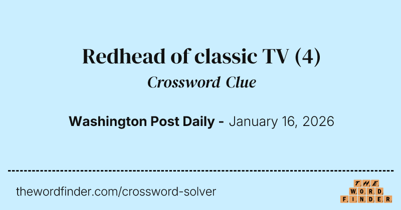 Redhead of classic TV crossword clue image