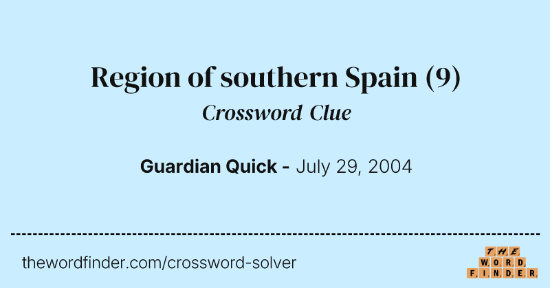 Region of southern Spain crossword clue image