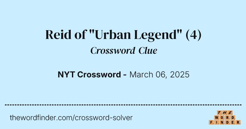 Reid of "Urban Legend" crossword clue image