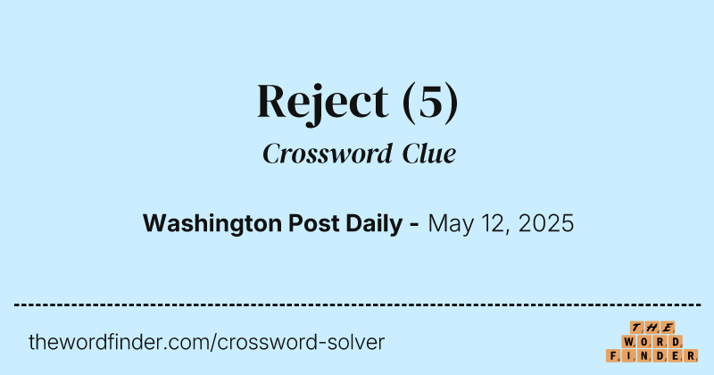 Reject crossword clue image