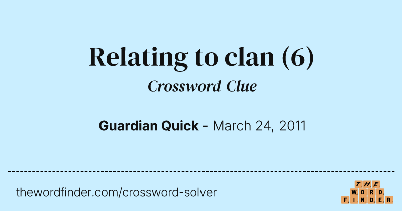 Relating to clan crossword clue image