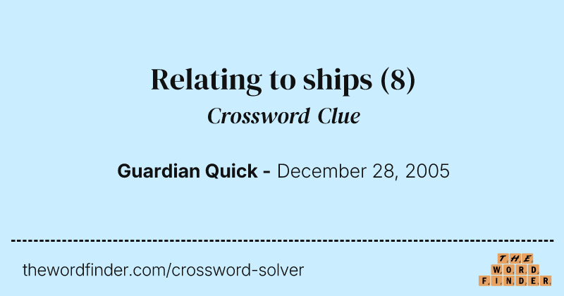 Relating to ships crossword clue image