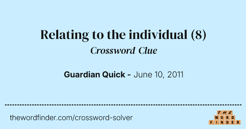 Relating to the individual crossword clue image