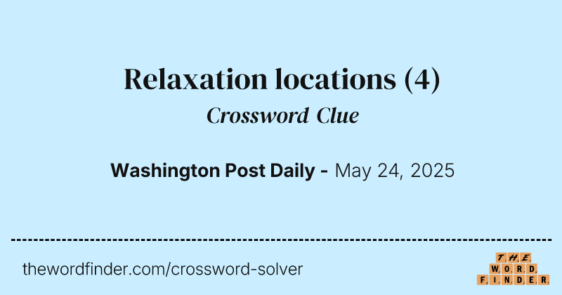 Relaxation locations crossword clue image