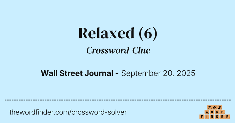 Relaxed crossword clue image