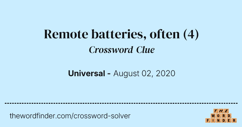 Remote batteries, often crossword clue image