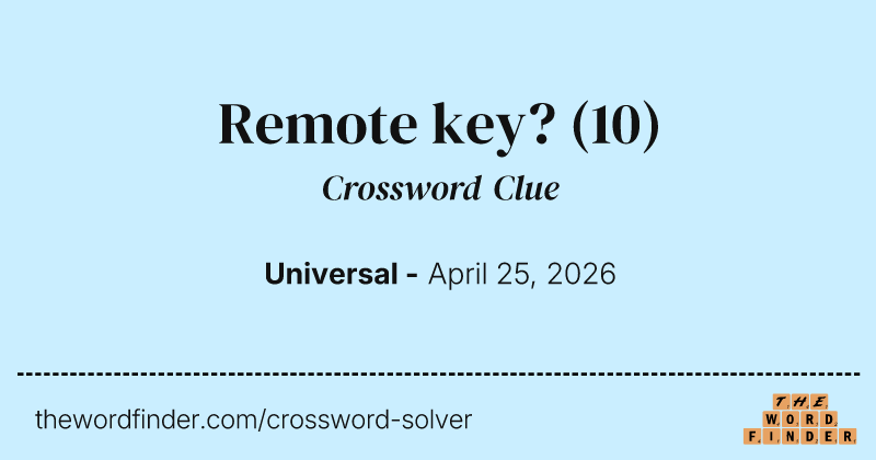 Remote key? crossword clue image