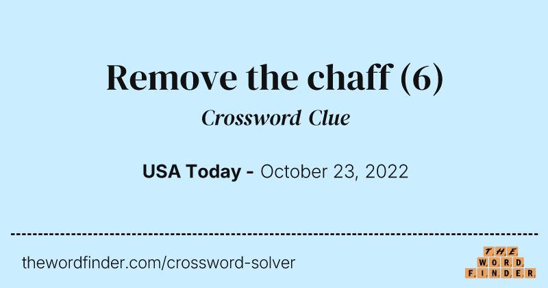 Remove the chaff crossword clue image