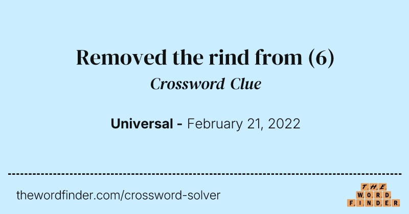 Removed the rind from crossword clue image