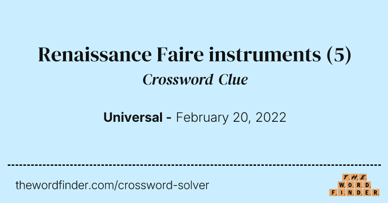 Renaissance Faire instruments crossword clue image