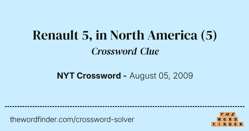Renault 5, in North America crossword clue image