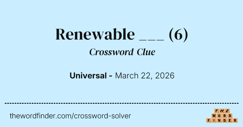 Renewable ___ crossword clue image