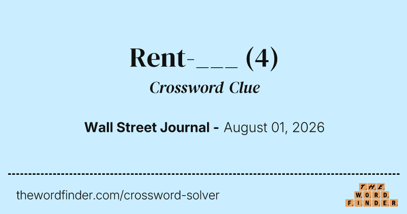 Rent-___ crossword clue image