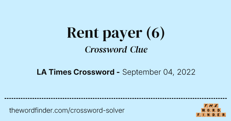 Rent payer crossword clue image