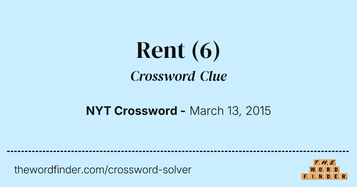 Rent — Crossword Clue