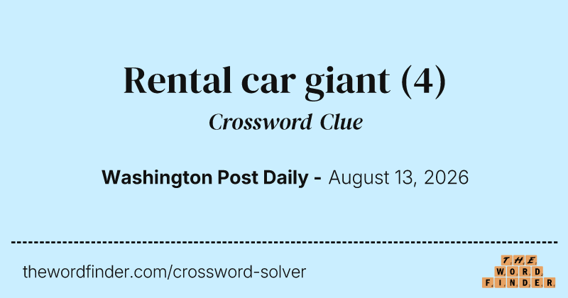 Rental car giant crossword clue image