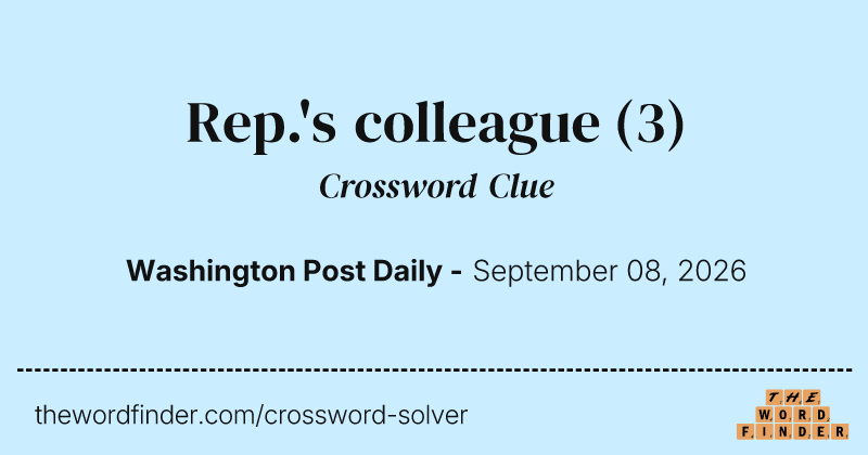 Rep.'s colleague crossword clue image