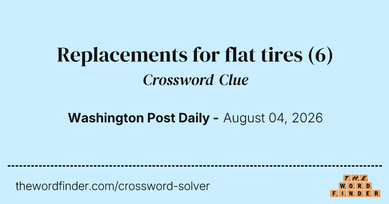 Replacements for flat tires crossword clue image