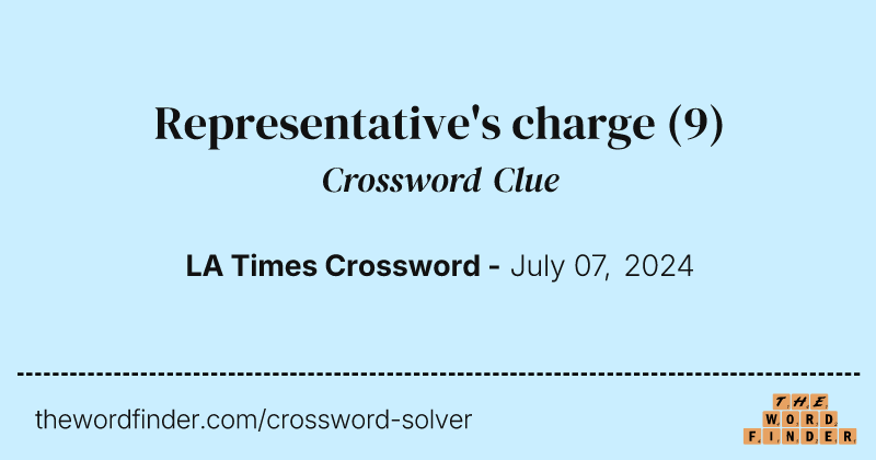 Representative's charge crossword clue image