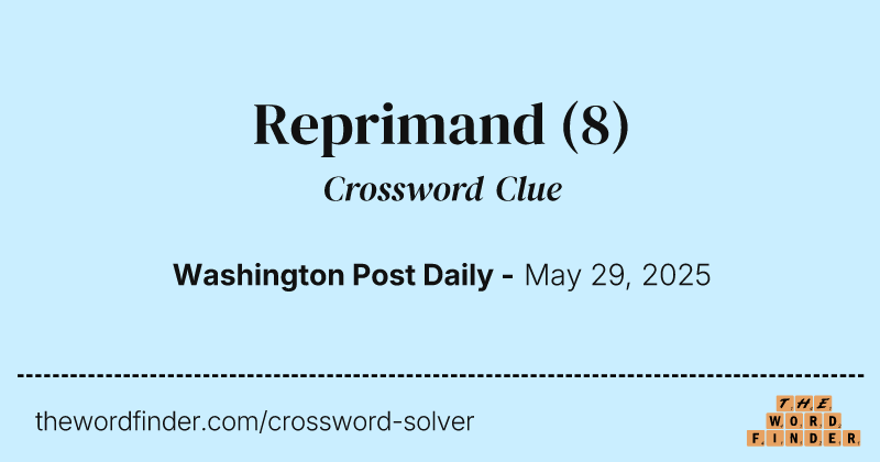 Reprimand crossword clue image