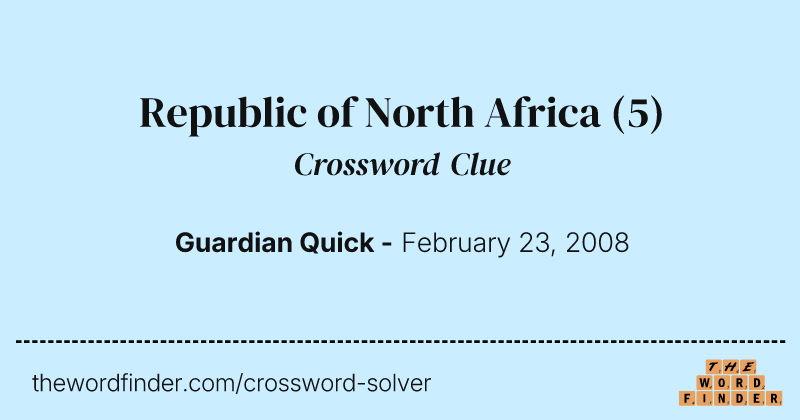 Republic of North Africa crossword clue image
