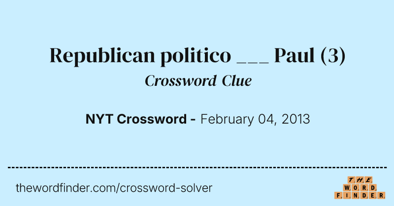 Republican politico ___ Paul crossword clue image