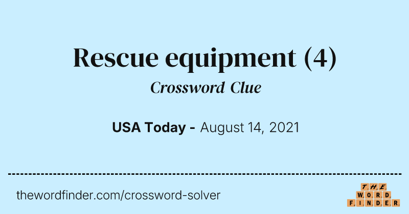 Rescue equipment crossword clue image