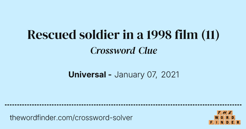Rescued soldier in a 1998 film crossword clue image