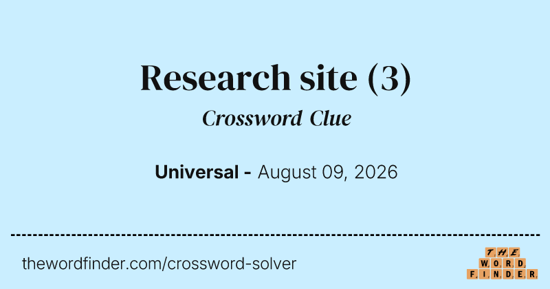 Research site crossword clue image