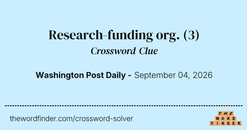 Research-funding org. crossword clue image
