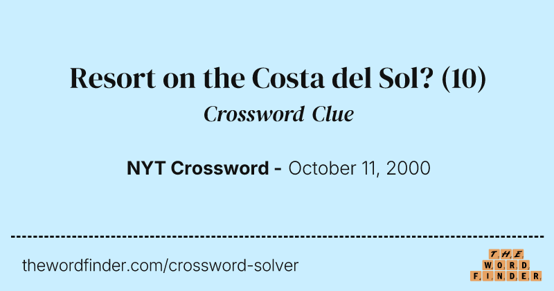 Resort on the Costa del Sol? crossword clue image