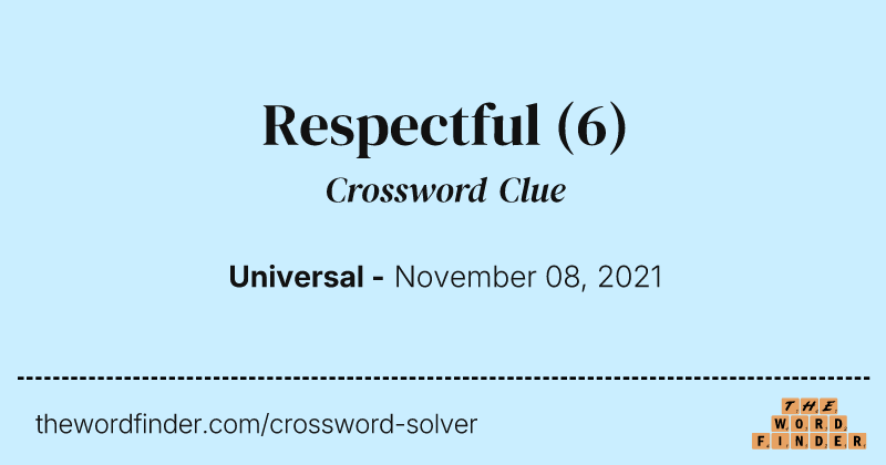 Respectful crossword clue image