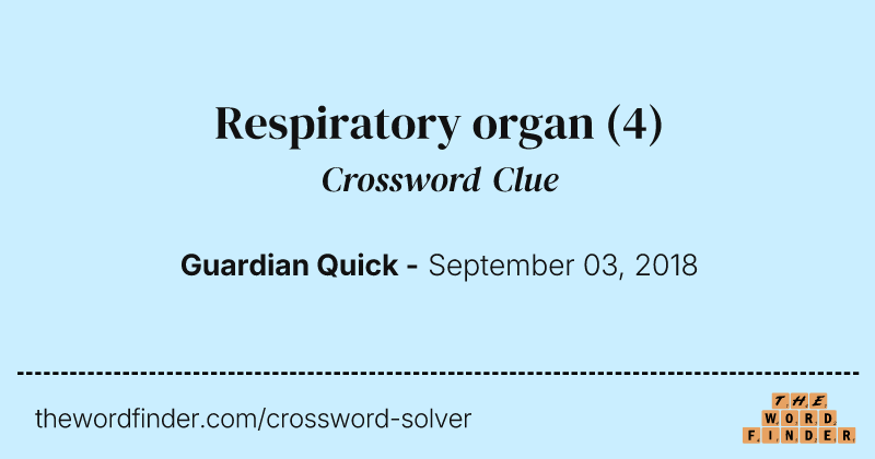 Respiratory organ crossword clue image