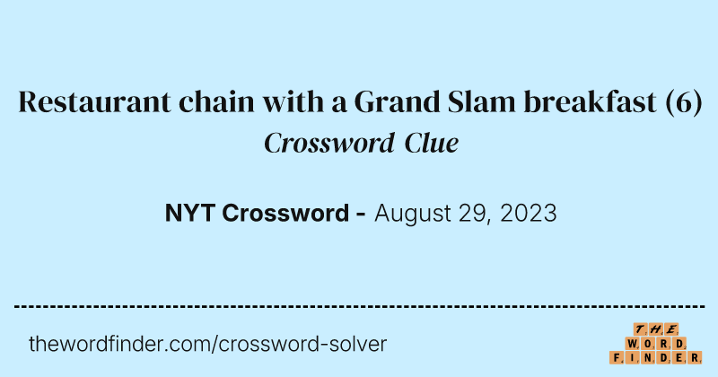 Restaurant chain with a Grand Slam breakfast crossword clue image