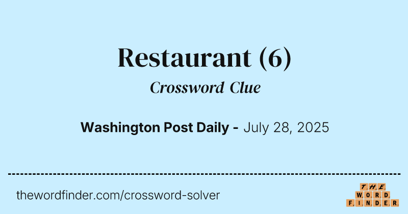 Restaurant crossword clue image