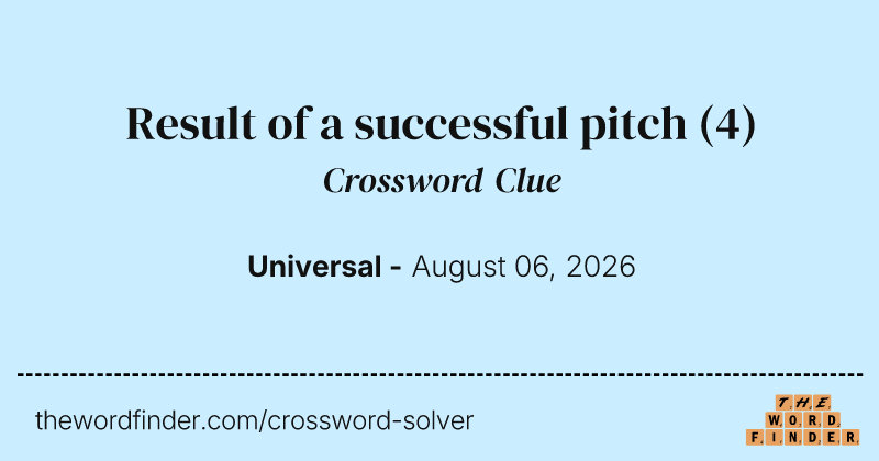 Result of a successful pitch crossword clue image