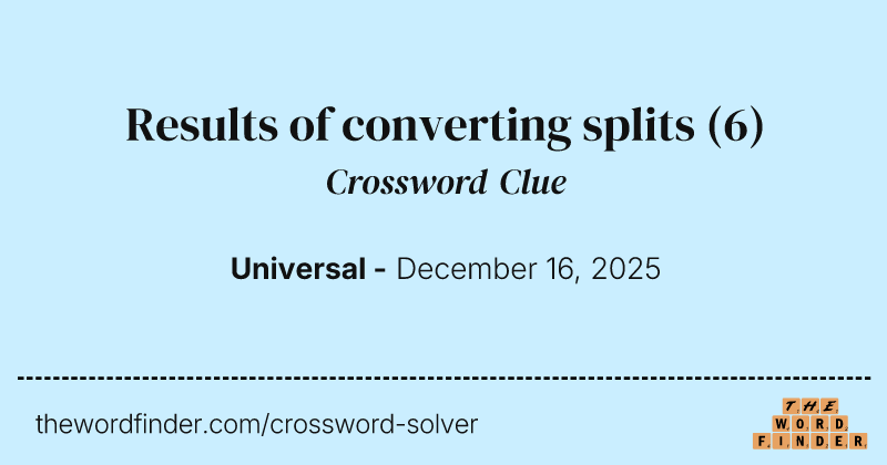 Results of converting splits crossword clue image