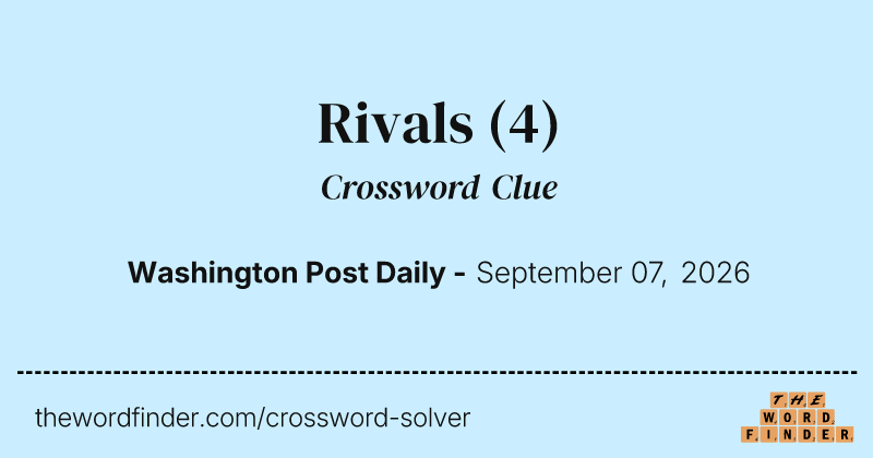 Rivals crossword clue image