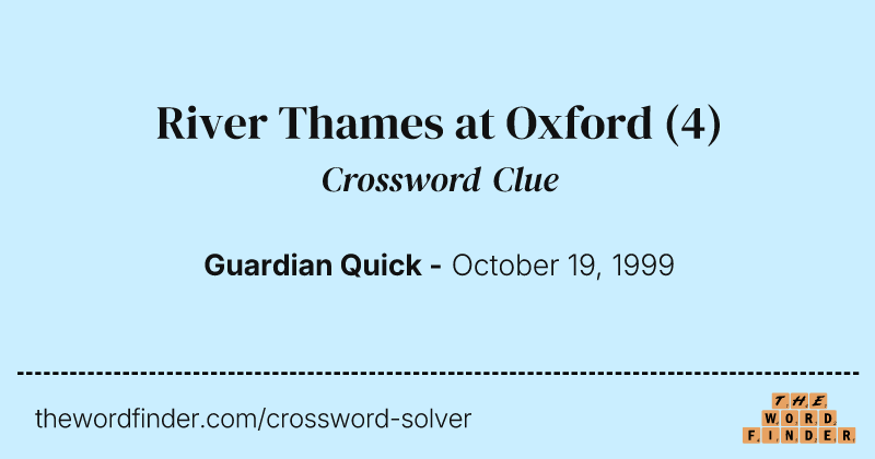 River Thames at Oxford crossword clue image
