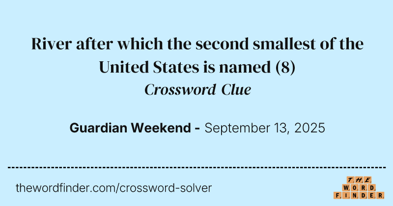 River after which the second smallest of the United States is named crossword clue image