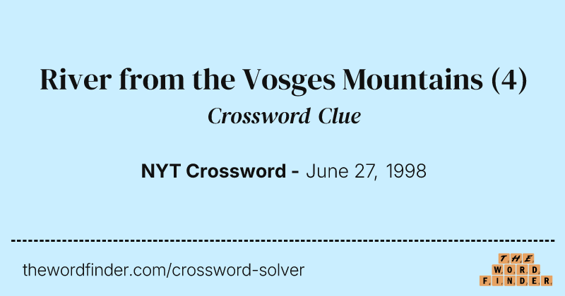 River from the Vosges Mountains crossword clue image