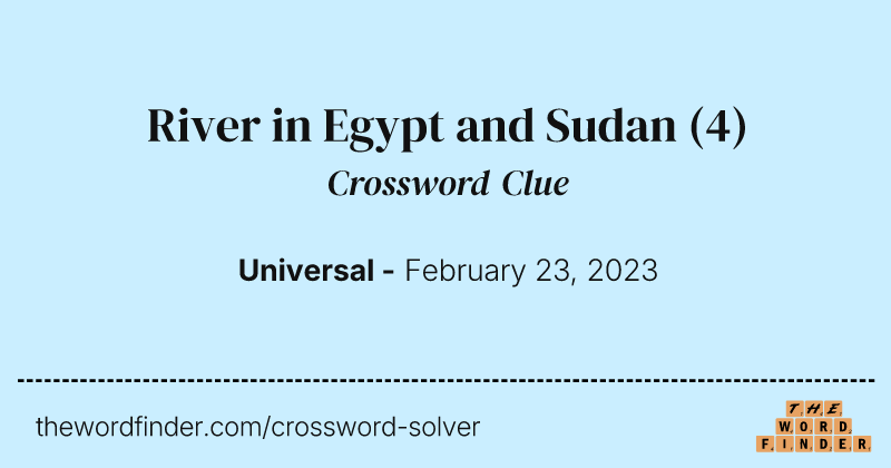 River in Egypt and Sudan crossword clue image