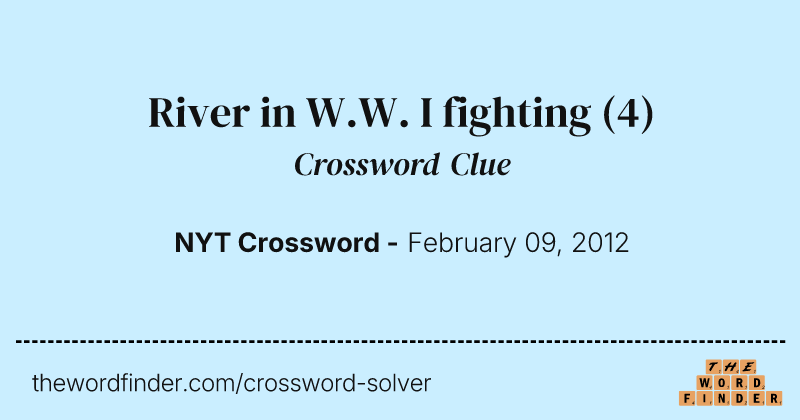 River in W.W. I fighting crossword clue image